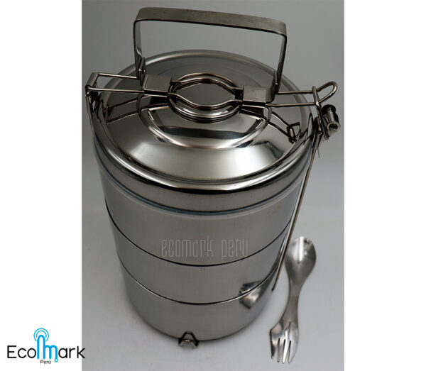 Portavianda Acero Inoxidable 3 Cuerpos - Imagen 3