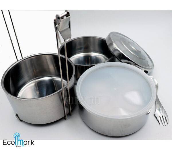Portavianda Acero Inoxidable 3 Cuerpos - Imagen 2