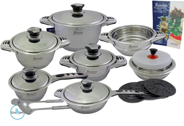 Set de Ollas Acero Inoxidable Reality 19 Pc - Imagen 4