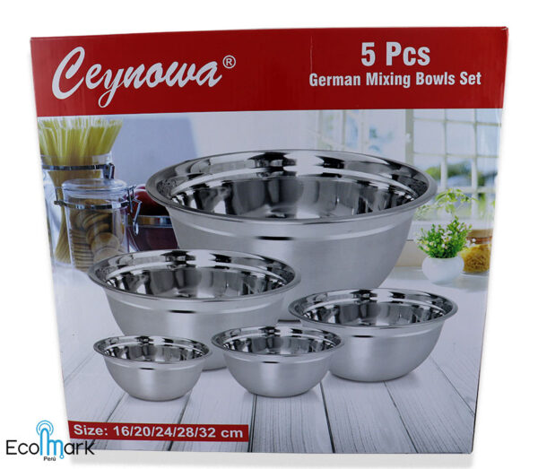 Set de Bowls Acero Inoxidable Mixing German 5 Pc - Imagen 2