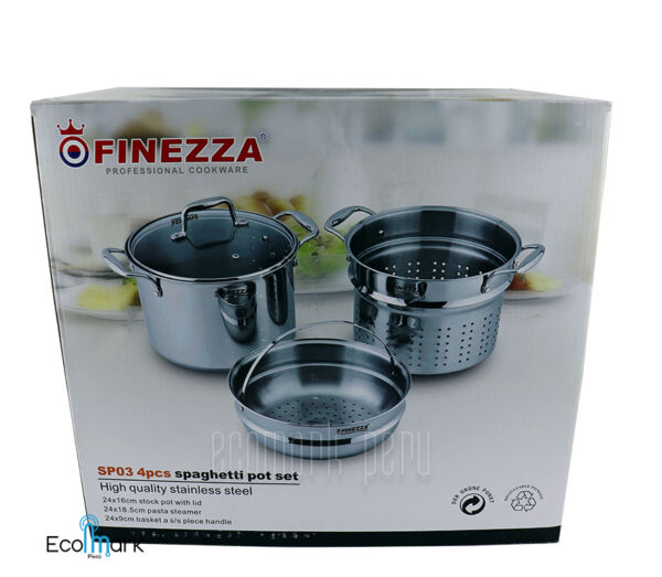 Olla Espaguetera Finezza Acero Inoxidable 6LT. - Imagen 2