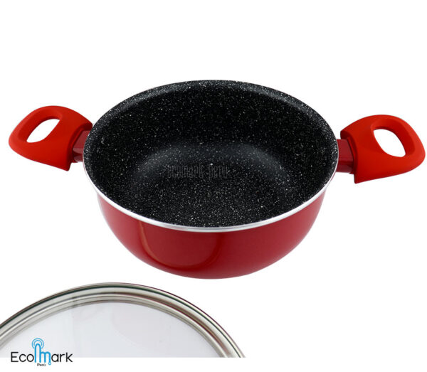 Olla Anti adherente Ultra granito Finezza Rojo 20 cm - Imagen 2