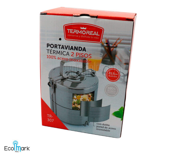 Portavianda Acero Inoxidable 2 Niveles - Imagen 3