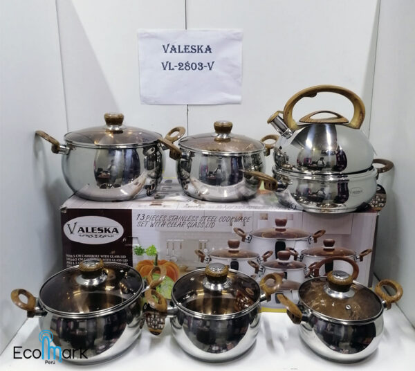 Set de Ollas Acero Inoxidable Valeska 13Pc - Imagen 2