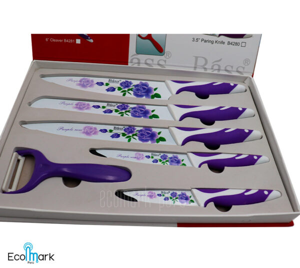Set de Cuchillos BASS Antiadherente Acero 6 Pc - Imagen 2