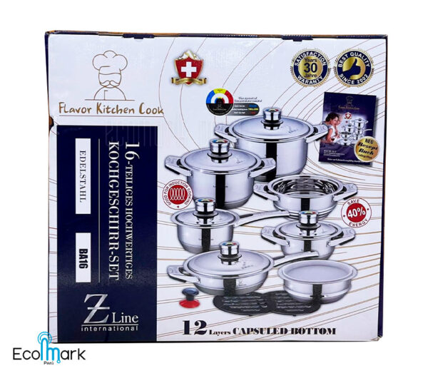 Ollas Acero Inoxidable Zurich Line Flavor 16 pzas - Imagen 4