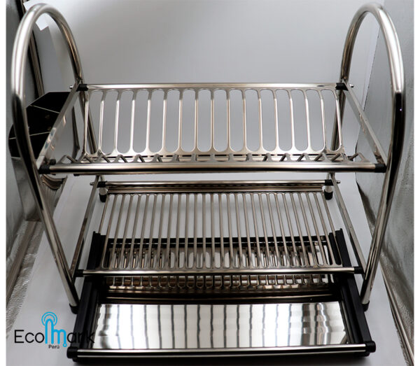 Escurridor Acero Inoxidable 2 Niv. 16 Platos - Imagen 2