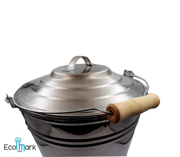 Balde Acero Inoxidable con Tapa 20 Litros Nacional - Imagen 3
