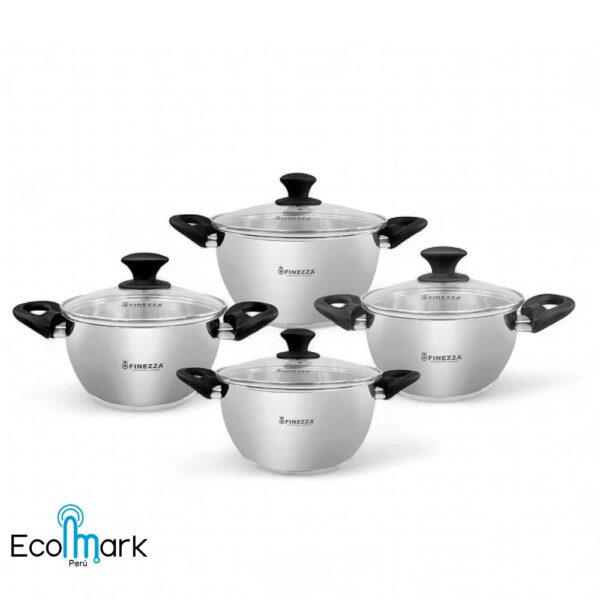 Set de Ollas Acero Inoxidable 18/10 FINEZZA 08Pc