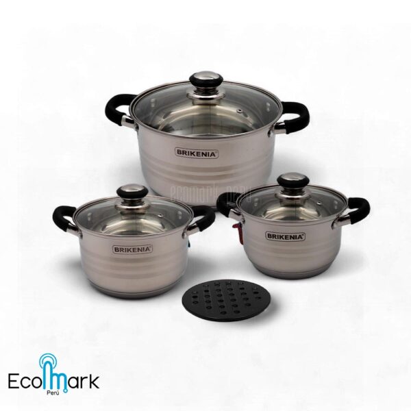 Set de Ollas Acero Inoxidable Brikenia 06Pc