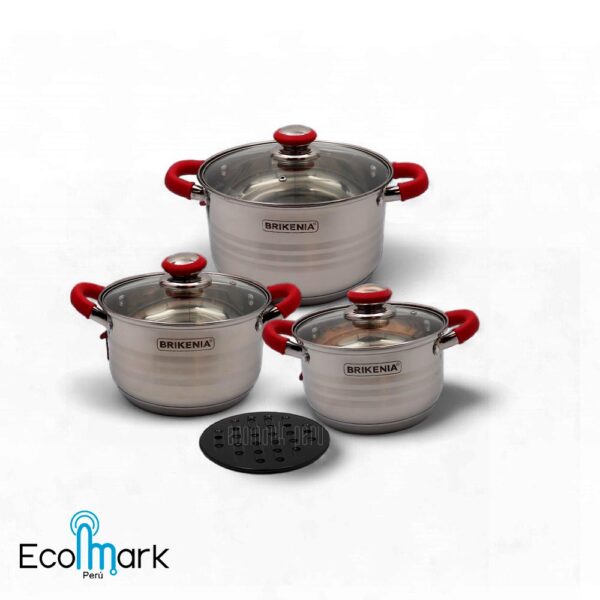 Set de Ollas Acero Inoxidable Brikenia 06Pc