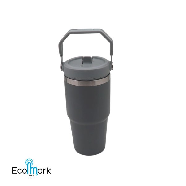 Termo Botella Acero Inoxidable 304 con Asa 600 ml Gris