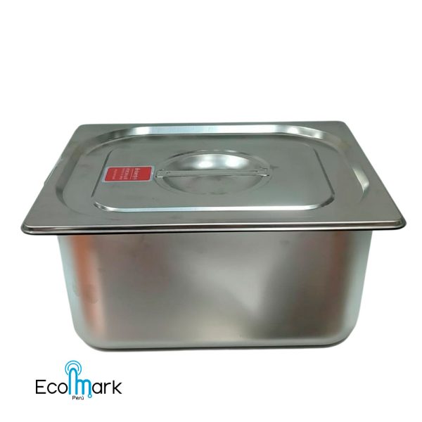 Bandeja Gastronómica con Tapa Acero Inoxidable 32.5x26.5x15cm