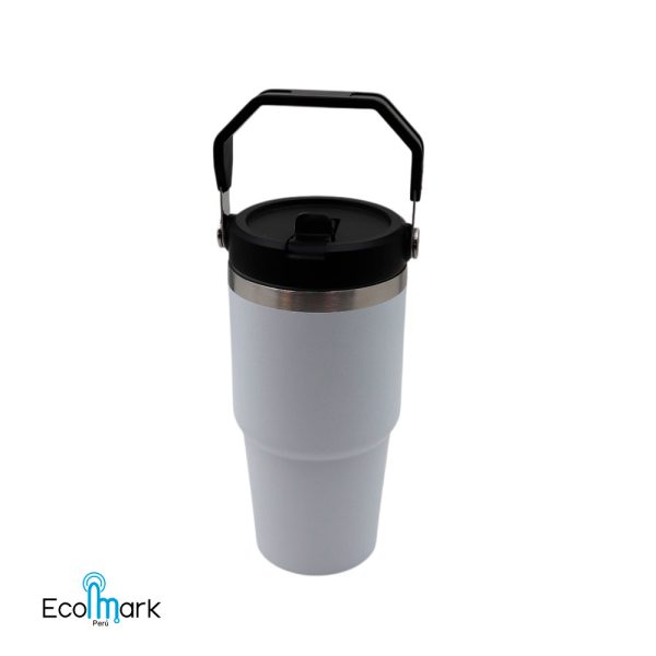 Termo Botella Acero Inoxidable 304 con Asa 600 ml Blanco - Imagen 2