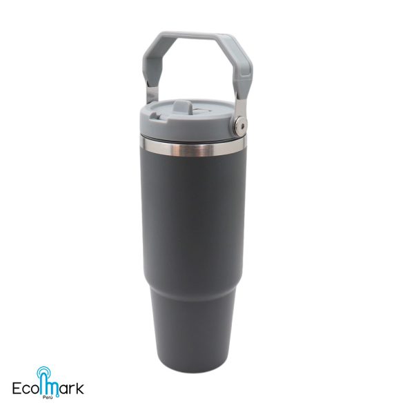 Termo Botella Acero Inoxidable 304 con Asa 900 ml Gris