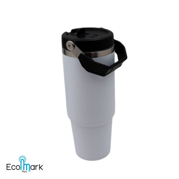 Termo Botella Acero Inoxidable 304 con Asa 900 ml Blanco - Imagen 2
