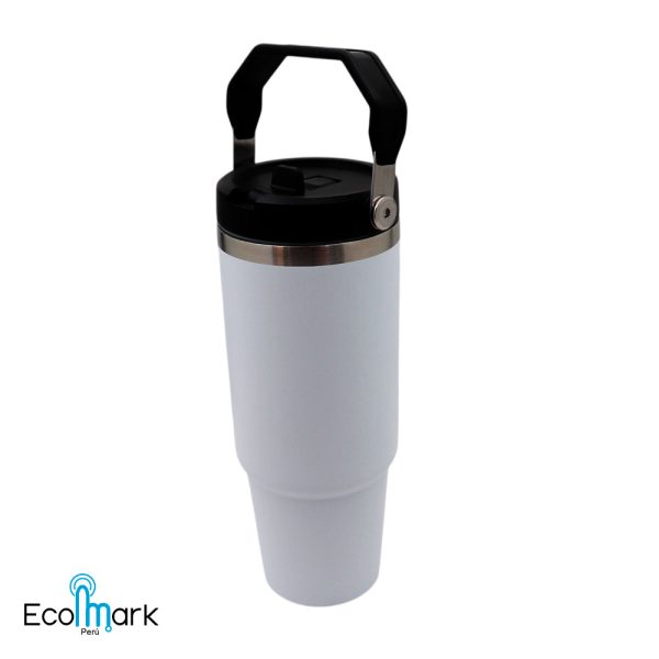 Termo Botella Acero Inoxidable 304 con Asa 900 ml Blanco - Imagen 4