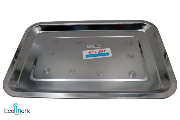 Bandeja Acero Inoxidable Solido 32x22x2cm